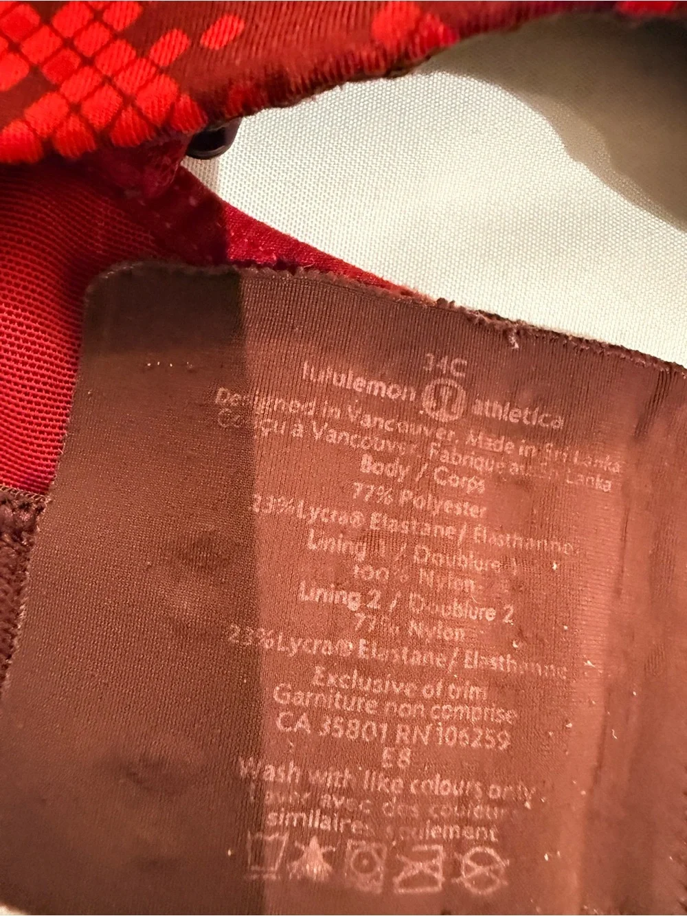 lululemon athletica Red Snake-Print Molded Sports Bra